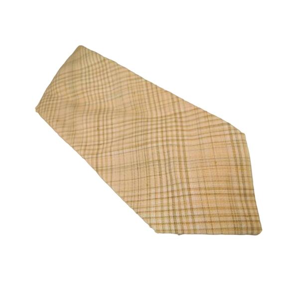 Vintage Wide Tie, Del Soldato Macys Mens Store Gold Cream White Tan Pink Brown - Picture 6 of 7